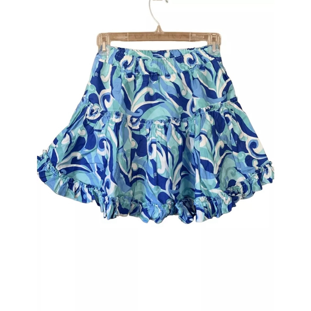 Hill House The Paz Skirt in Ocean Kaleidoscope Print Size XS Linen & Cotton